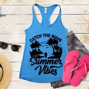 Catch the Wave Tank | Summer Vibes Graphic Racerback (NWT)